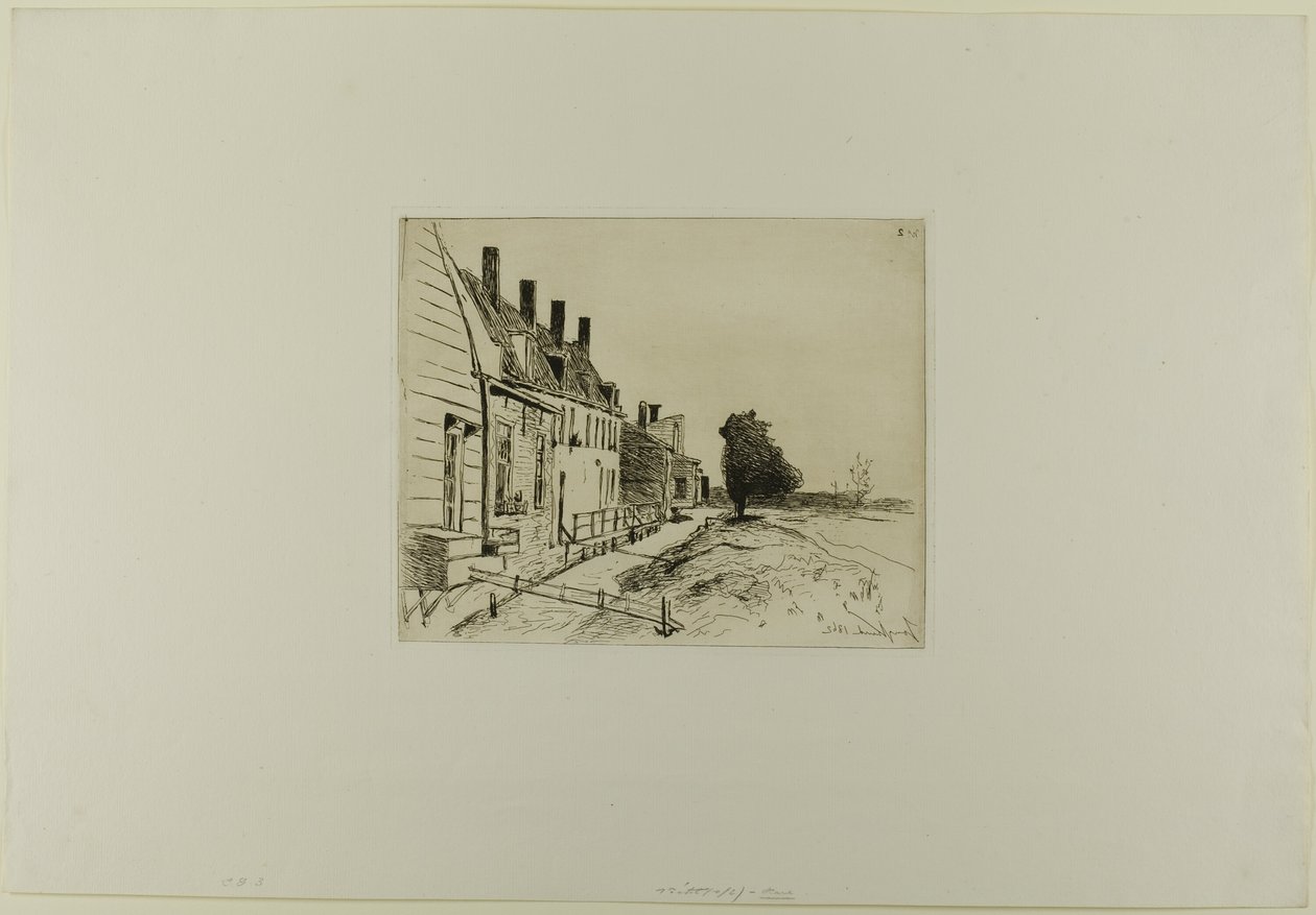 Houses Along the Canal, from Cahier de six eaux-fortes, vues de Hollande - Johan Barthold Jongkind