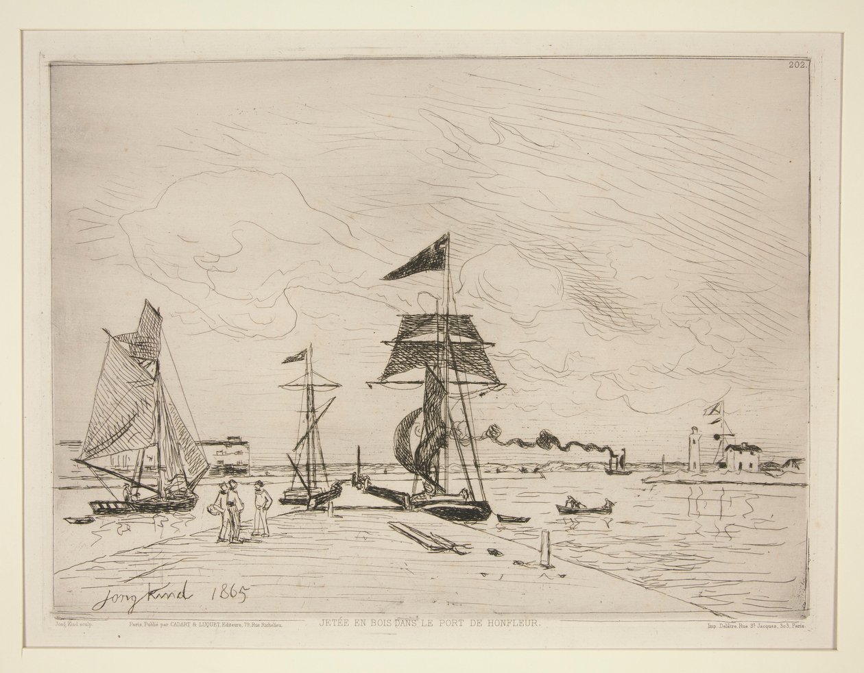 Jetée en bois dans le port de Honfleur - Johan Barthold Jongkind