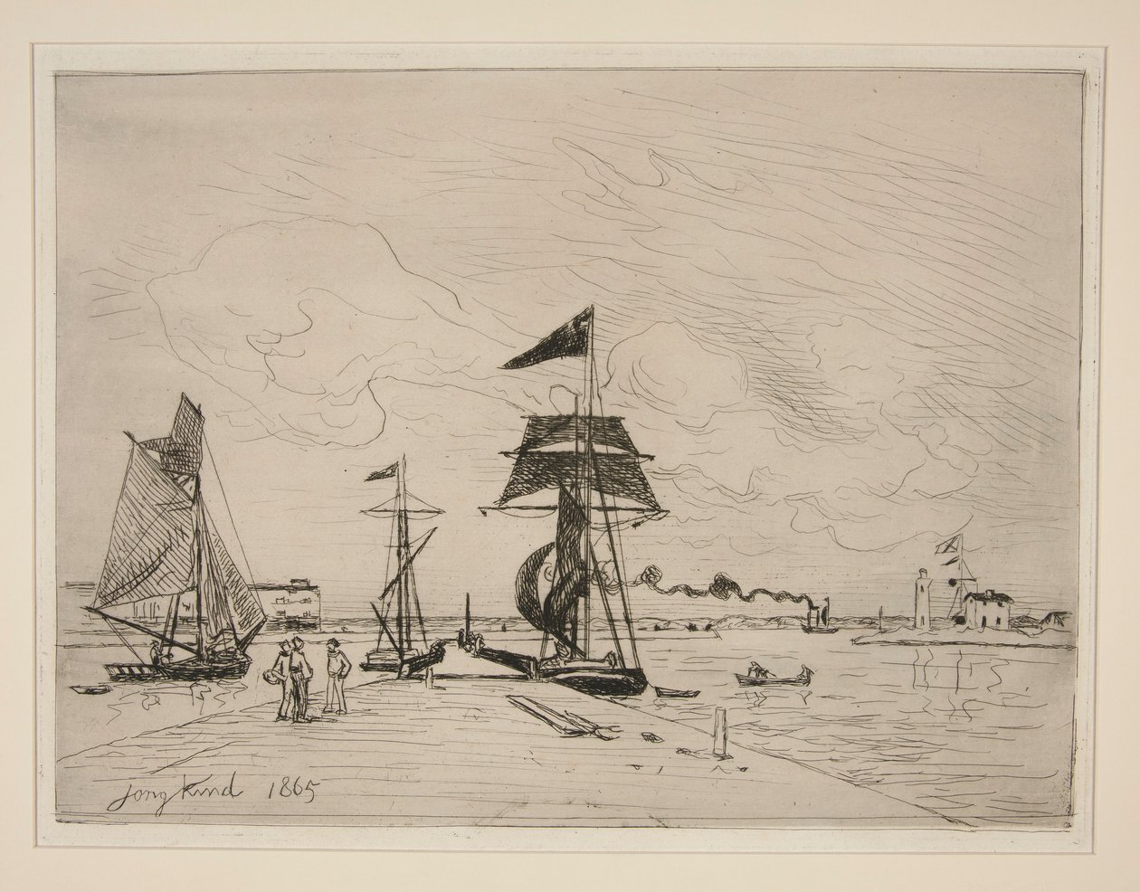 Jetée en bois dans le port de Honfleur - Johan Barthold Jongkind