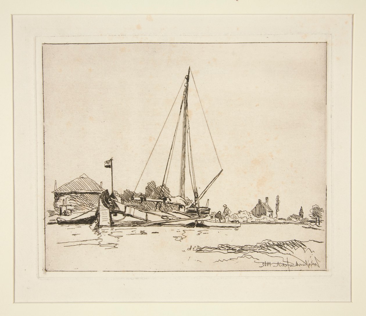 La Barque amarrée - Johan Barthold Jongkind
