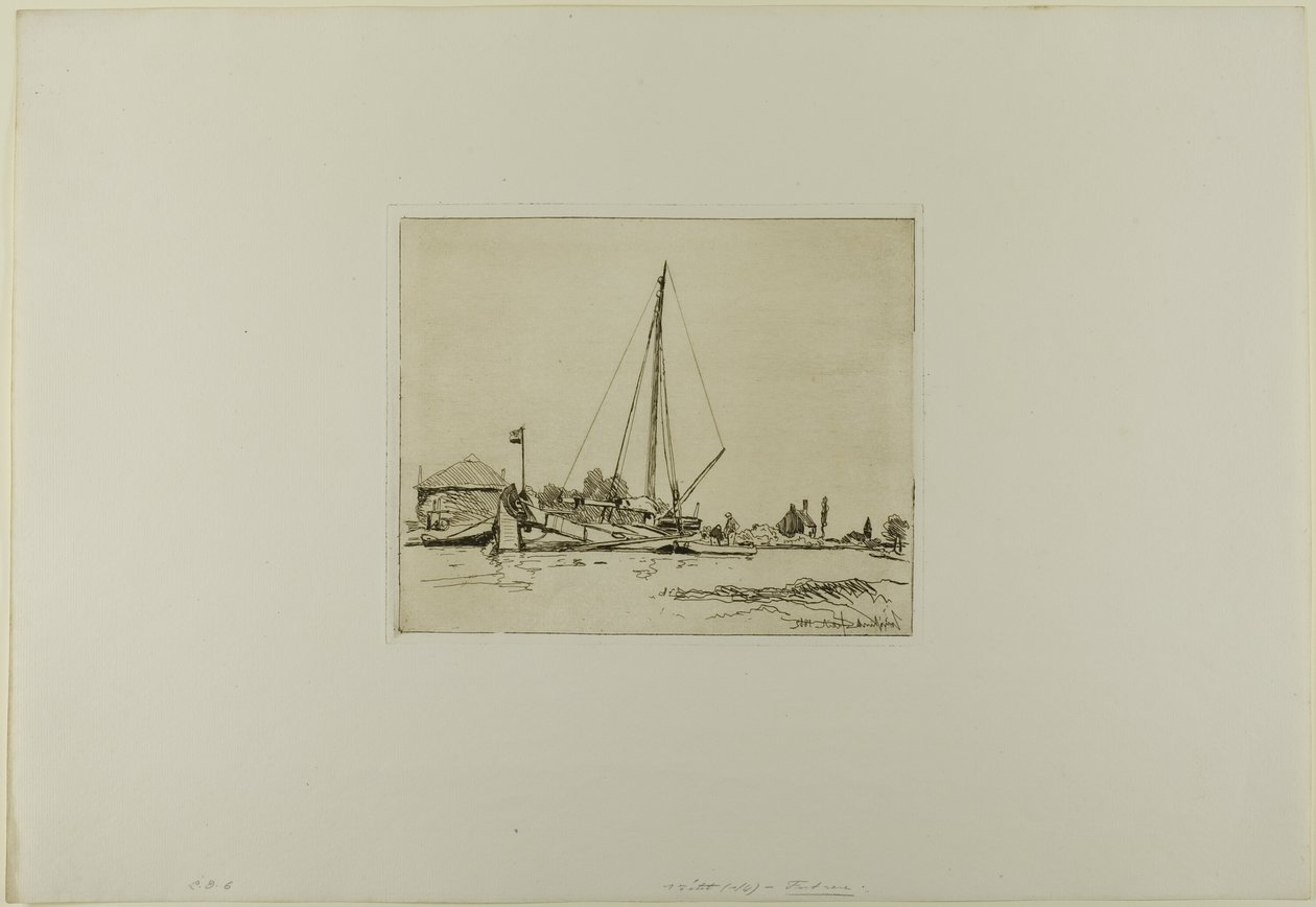 The Moored Boat, from Cahier de six eaux-fortes, vues de Hollande - Johan Barthold Jongkind