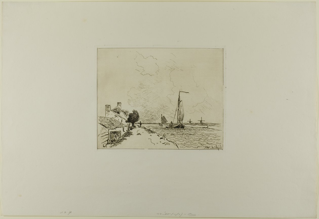 The Two Sailboats, from Cahier de six eaux-fortes, vues de Hollande - Johan Barthold Jongkind