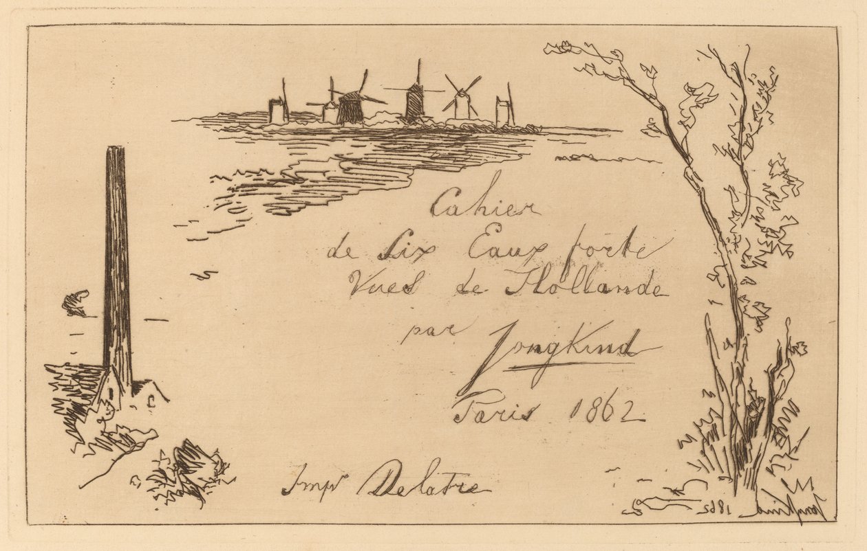 Titre du cahier de six eaux-fortes - Johan-Barthold Jongkind