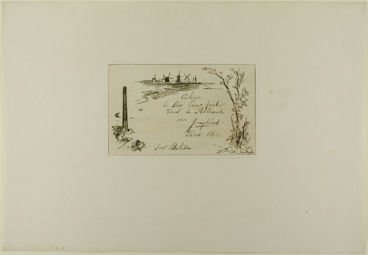Title Page, from Cahier de six eaux-fortes, vues de Hollande - Johan Barthold Jongkind