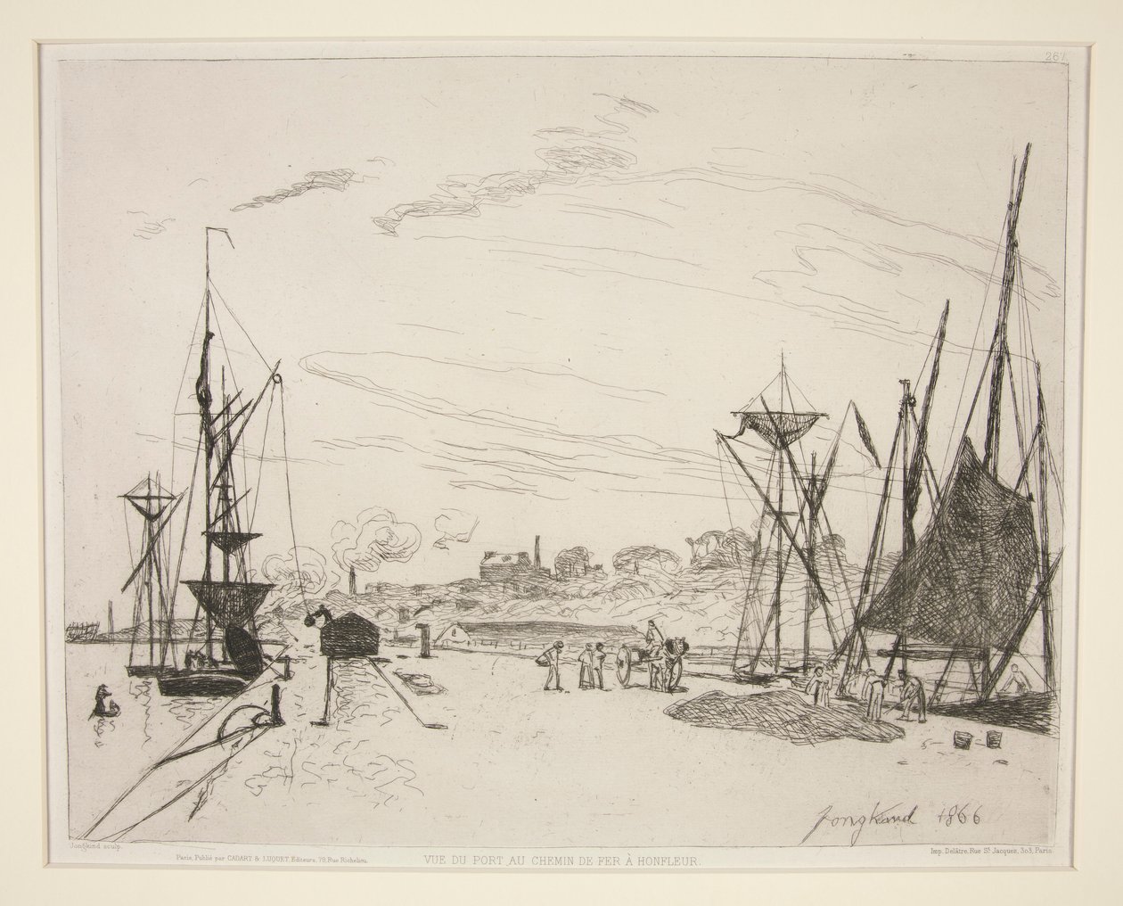 Vue du port au chemin de fer à Honfleur - Johan-Barthold Jongkind