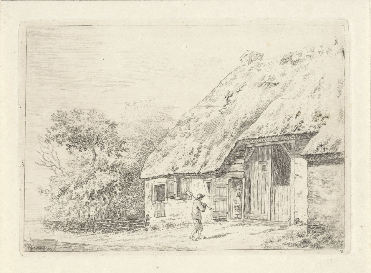 Homme avec une bêche près d