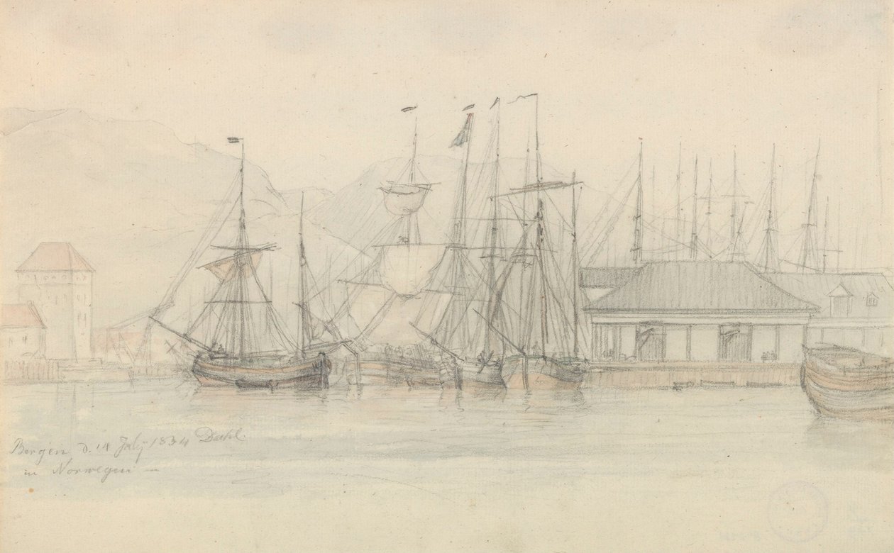 Port de Bergen - Johan Christian Dahl