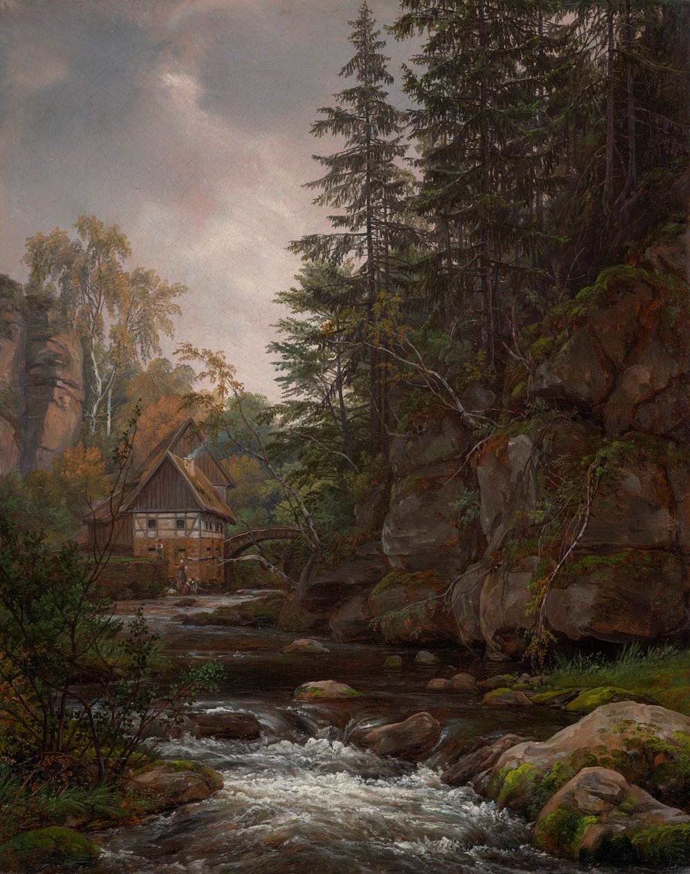 Le moulin Lochmühle dans la vallée de Liebethal - Johan Christian Dahl