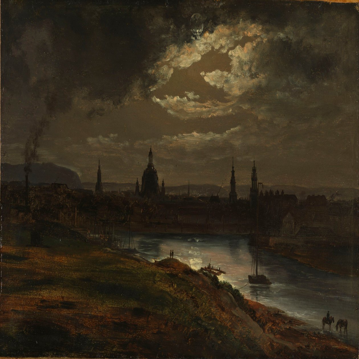 Dresde au clair de lune - Johan Christian Dahl