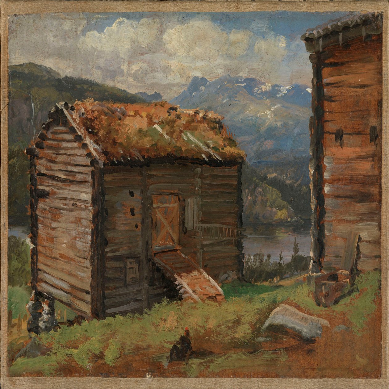 Bâtiments de ferme à Hjelle dans le Valdres - Johan Christian Dahl