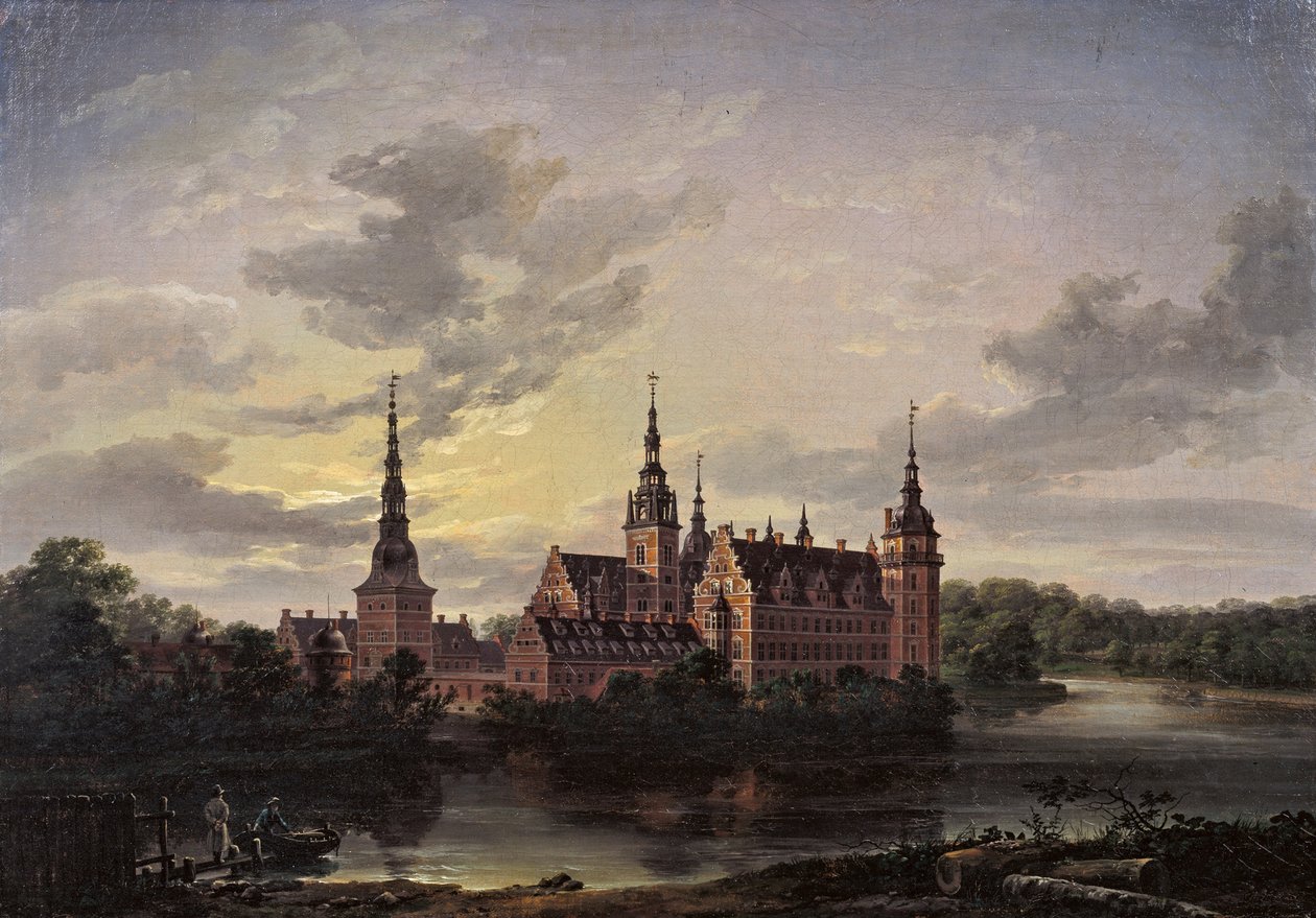 Frederiksborg Slot au clair de lune, 1817 - Johan Christian Dahl