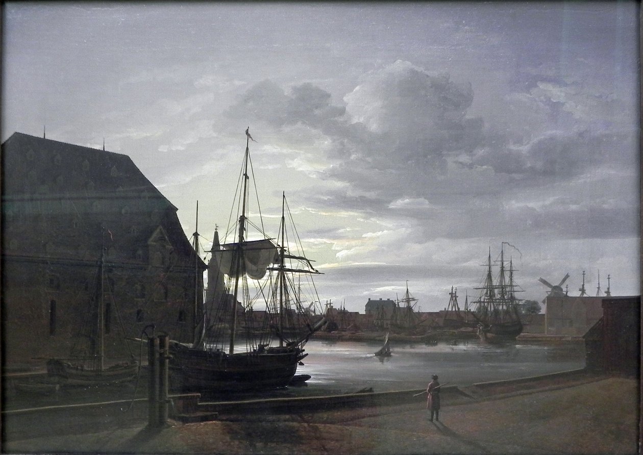Canal de Frederiksholm à Copenhague avec la brasserie de Christian IV - Johan Christian Dahl