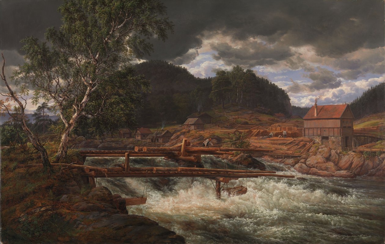 Hellefossen, près de Hokksund - Johan Christian Dahl