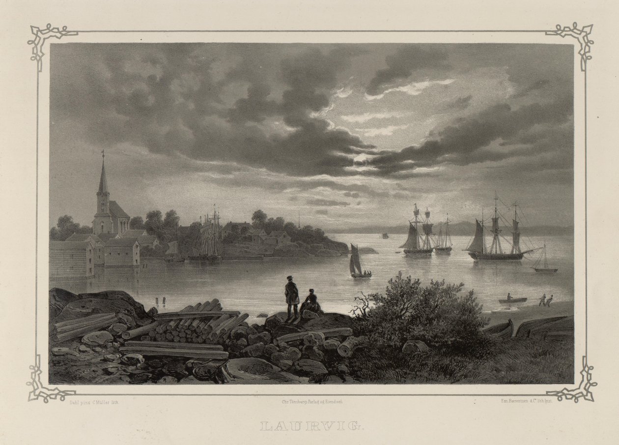 Illustration du livre Norge fremstillet i Tegninger par Asbjørnsen, P.Chr. et publié par Chr. Tønsberg (no, 1848) - Johan Christian Dahl
