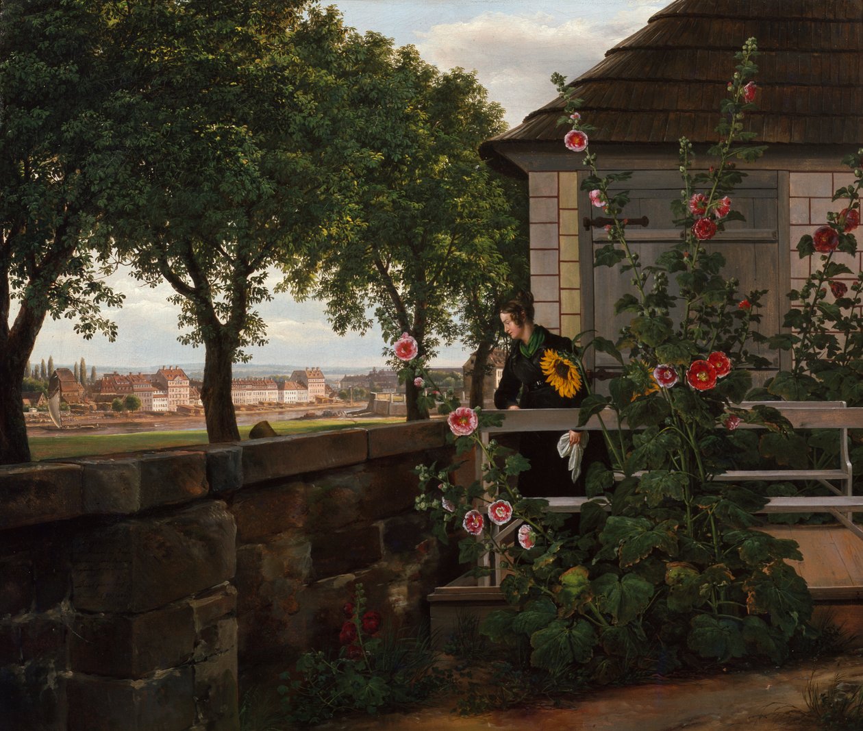 Julie Vogel dans son jardin - Johan Christian Dahl