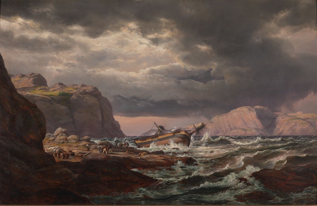 Naufrage sur la côte de Norvège - Johan Christian Dahl