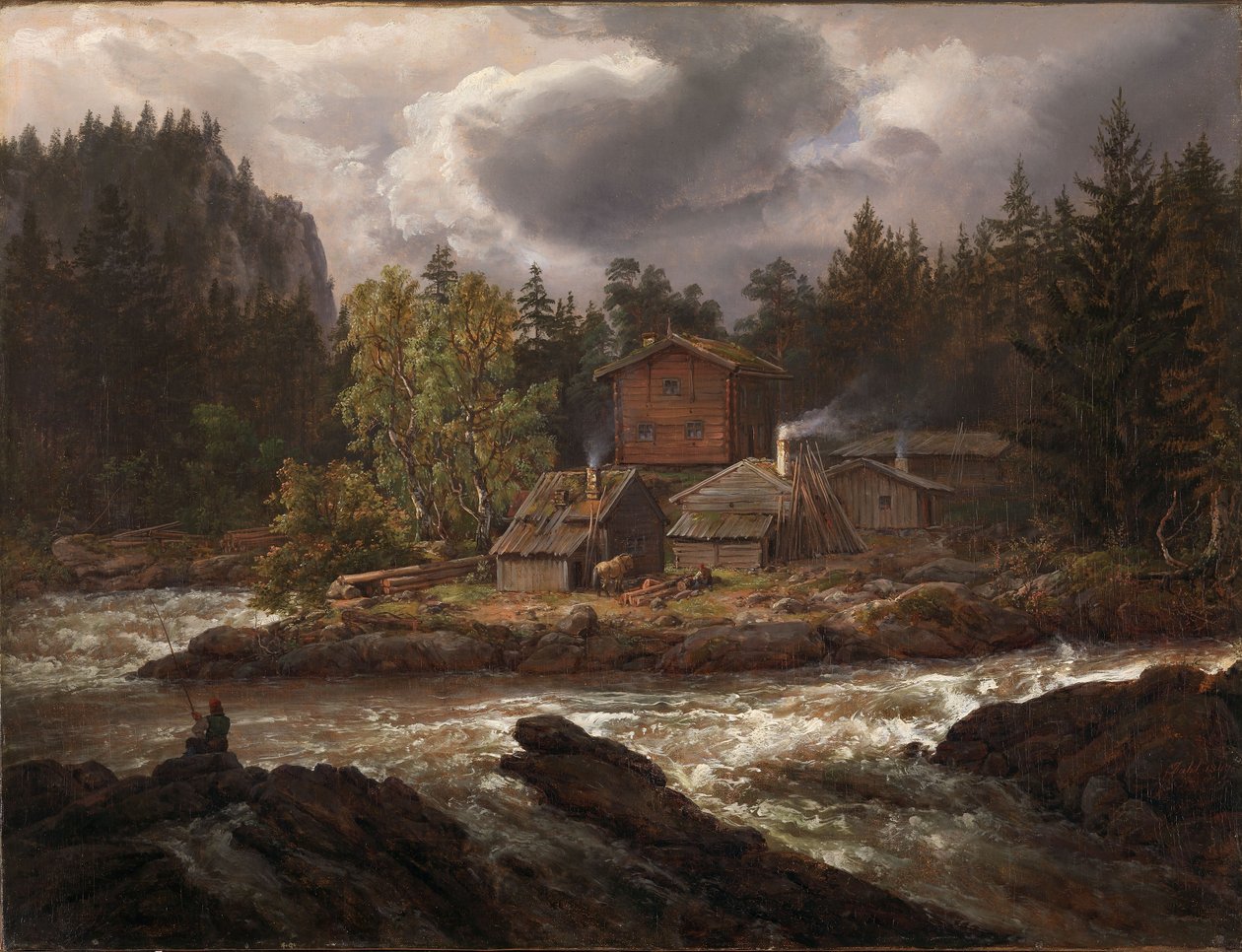 Vue sur Hønefossen - Johan Christian Dahl