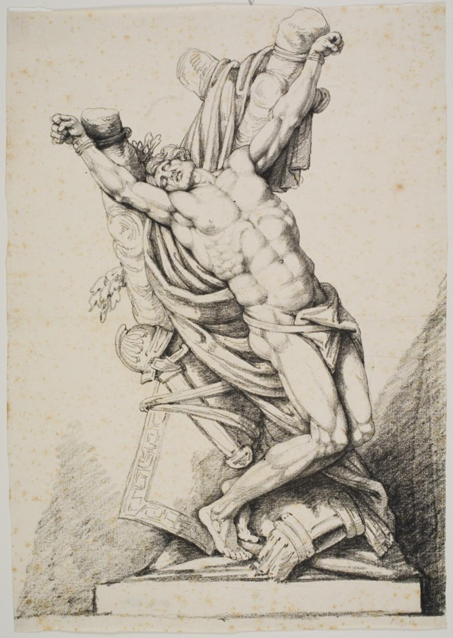 Guerrier nu attaché à un arbre (Spartacus ?) - Johan Christoph Petzold