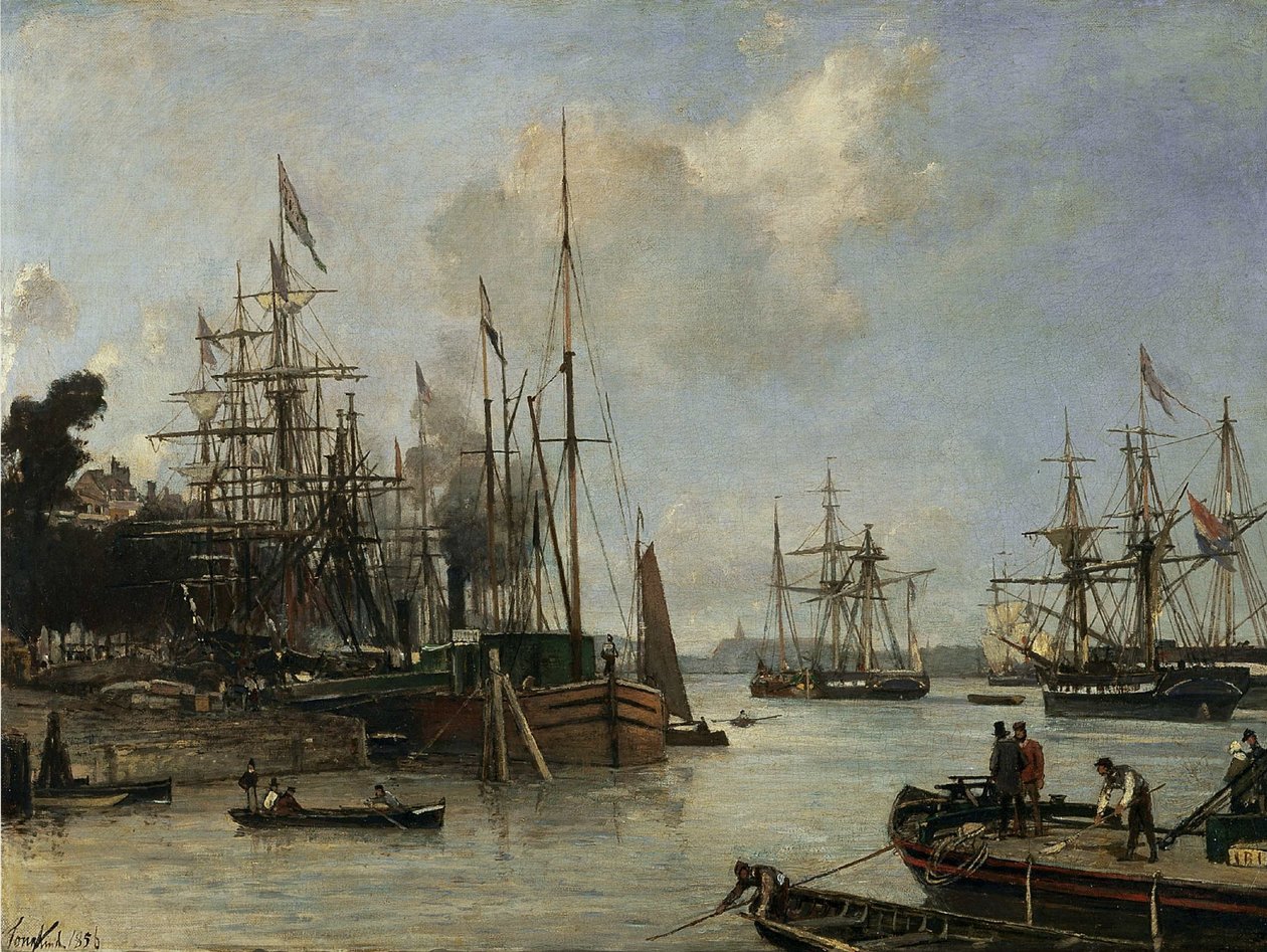 Vue du port de Rotterdam - Johan Jongkind
