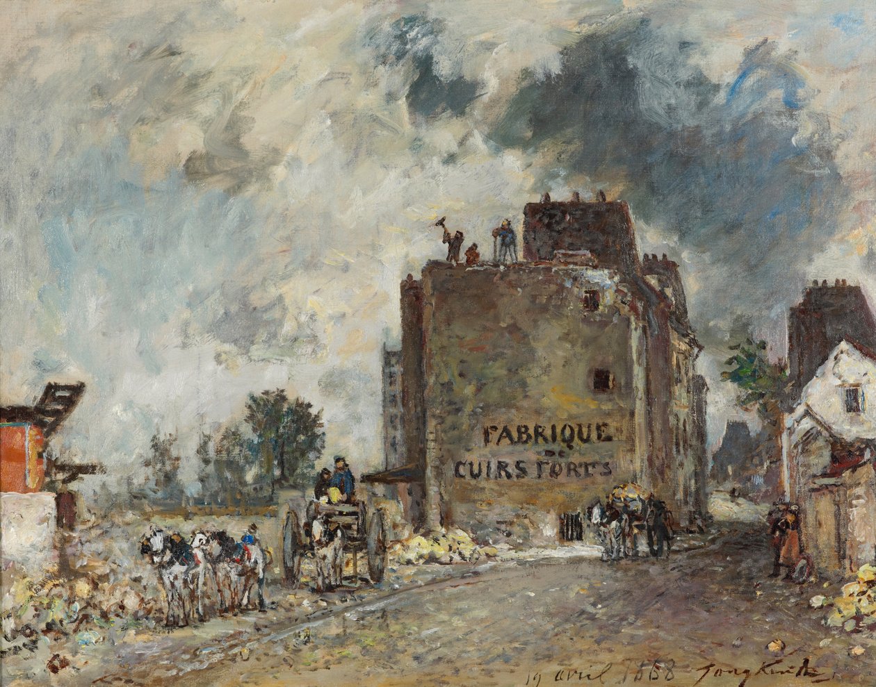 Travaux de démolition dans la rue des Francs-Bourgeois St. Marcel - Johan Jongkind