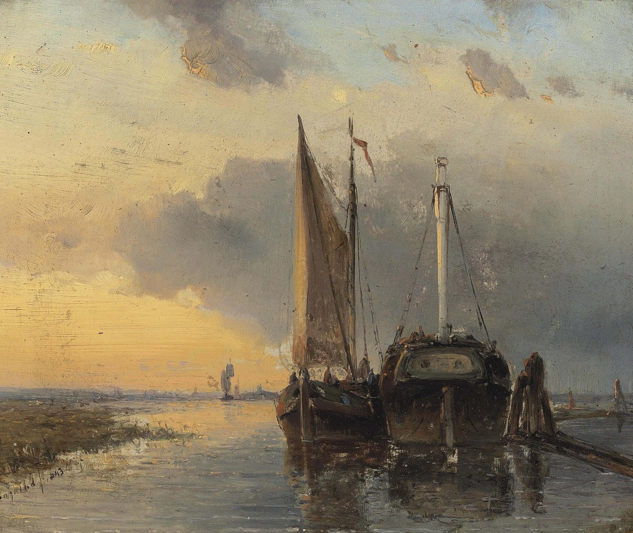 Port sur une rivière néerlandaise - Johan Jongkind