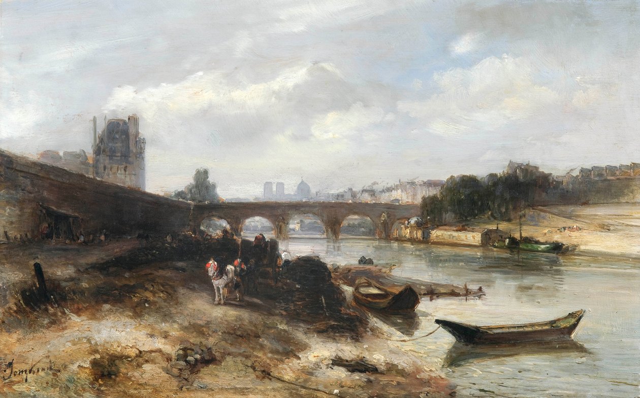 Vue de la Seine en direction du Pont Royal et du Pavillon de Flore - Johan Jongkind