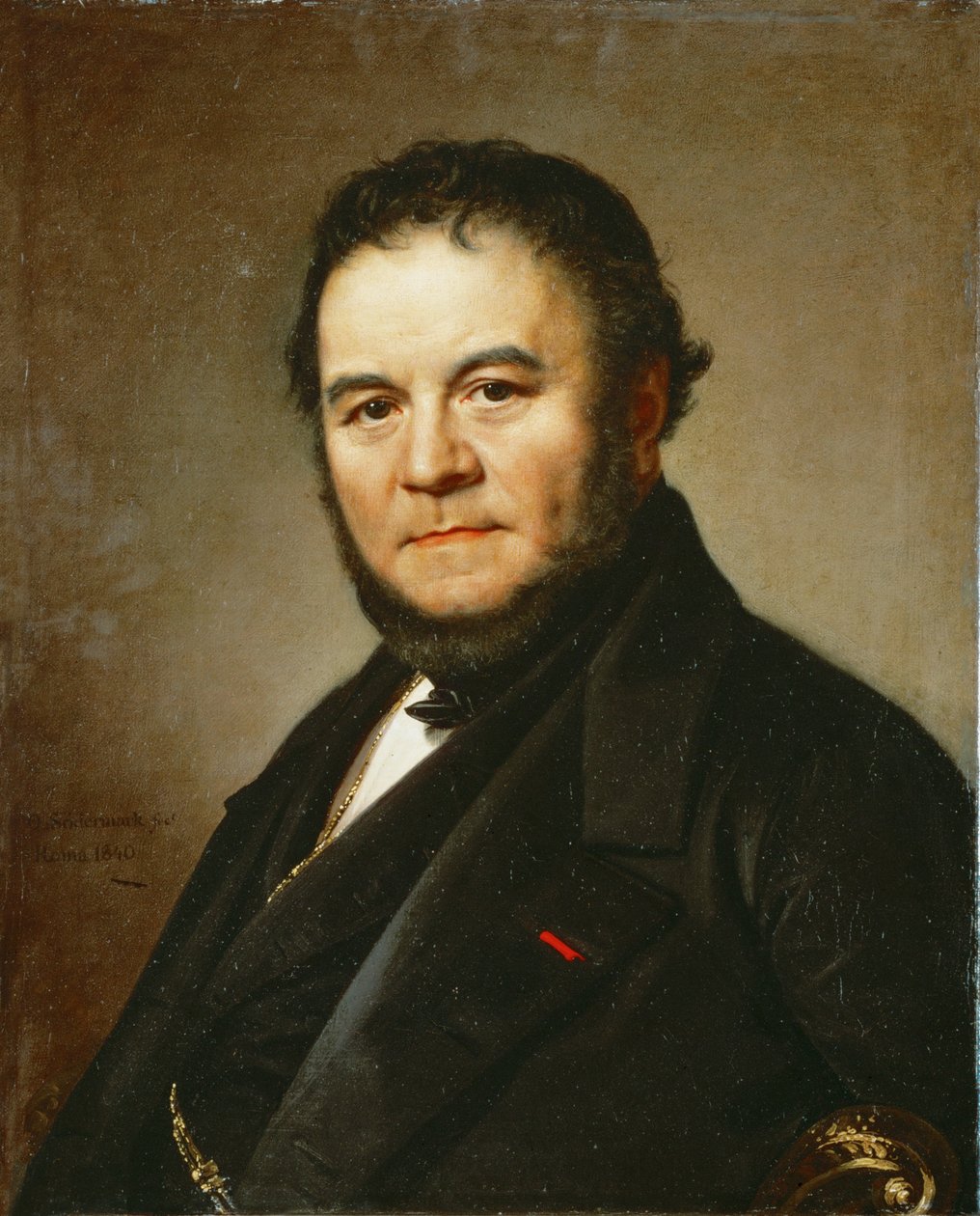 Poet Henri Beyle, called Stendhal, author of Le Rouge et le Noir and La Chartreuse de Parme … (painting on canvas) - Johan Olaf Sodermark