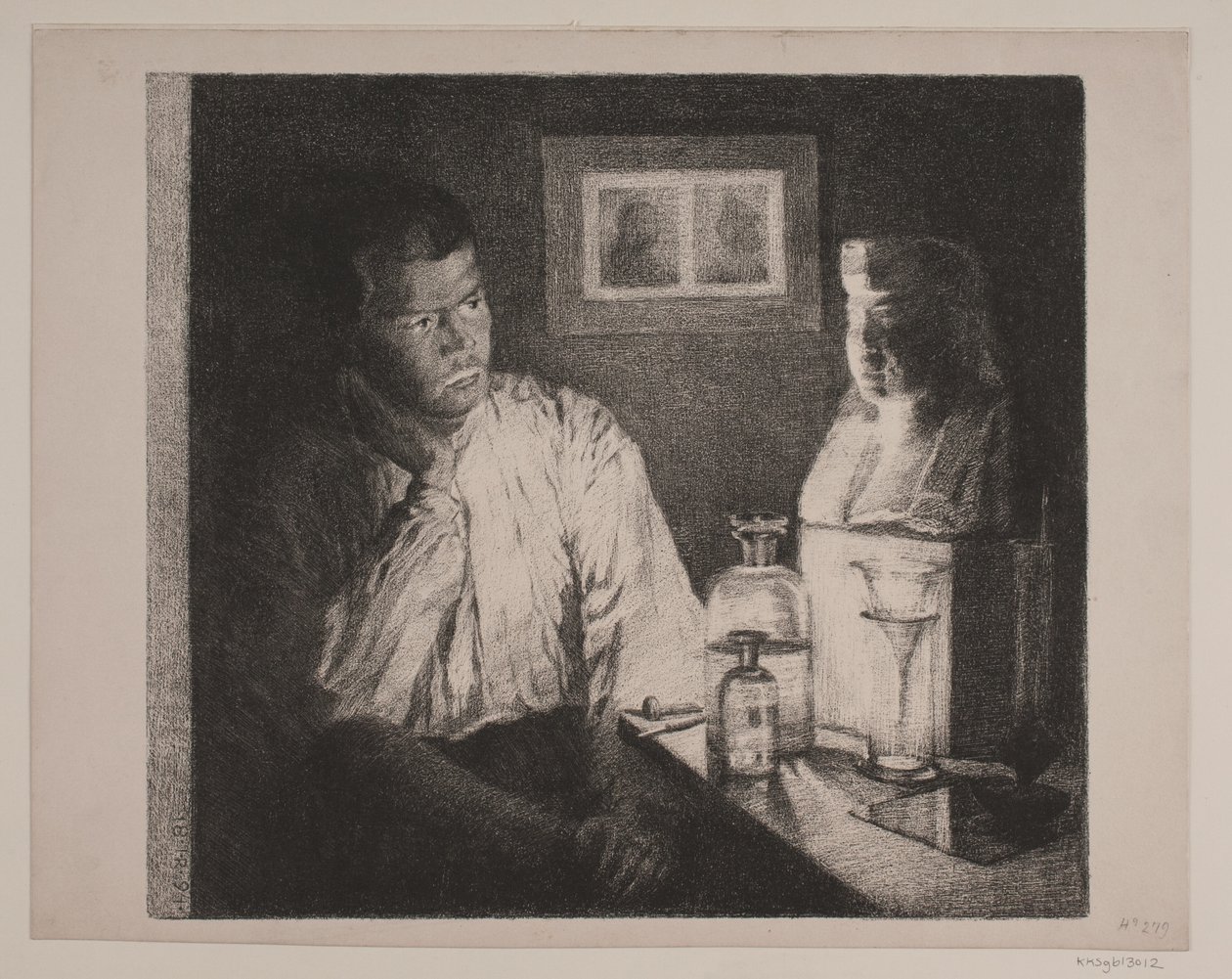 Un homme regardant un buste - Johan Rohde