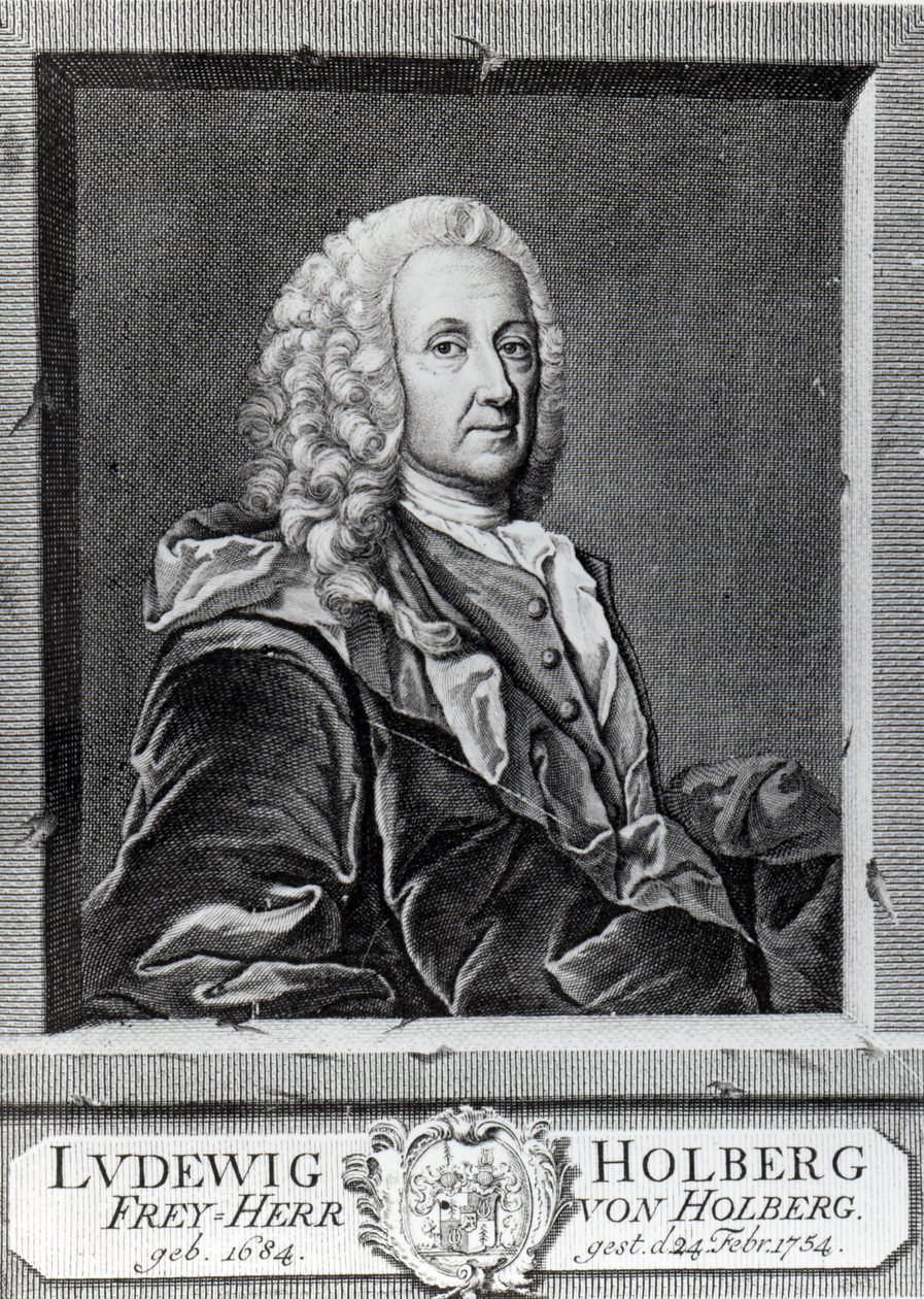 Ludvig Holberg, gravé par Johann Martin Bernigeroth, 1757 - Johan Roselius