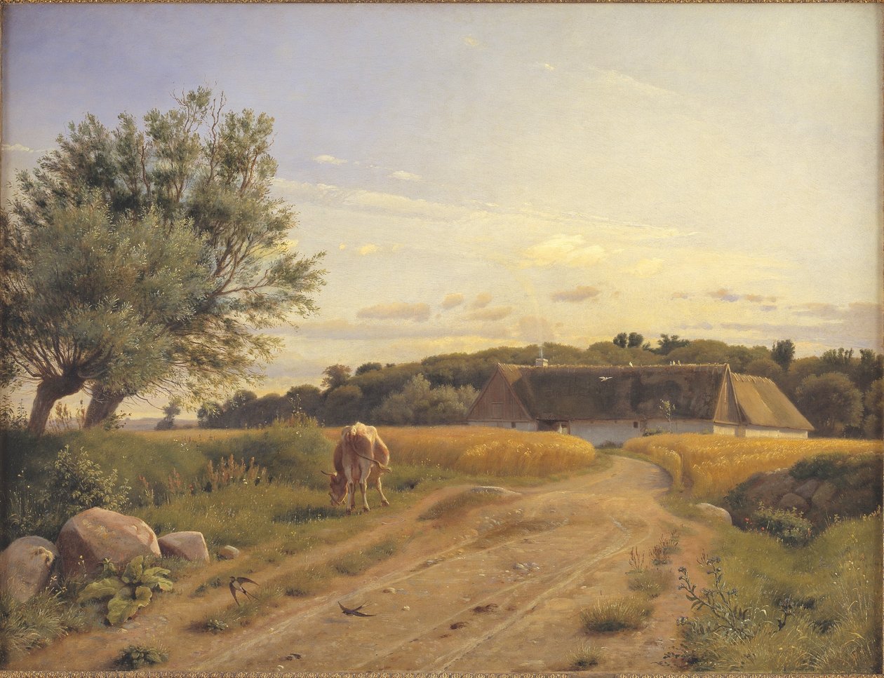 Une ferme à Lodskov près du manoir de Vognserup, Zélande - Johan Thomas Lundbye