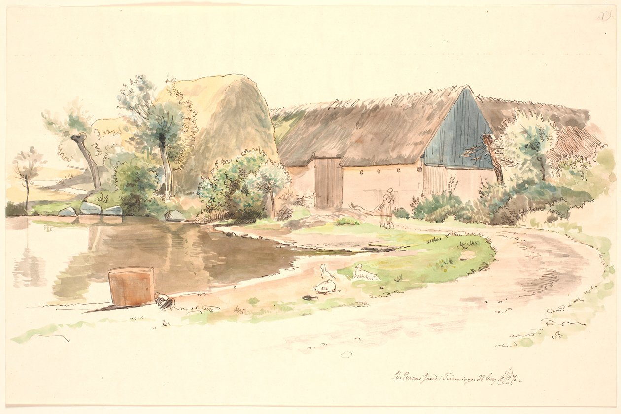 Ferme et étang de village - Johan Thomas Lundbye