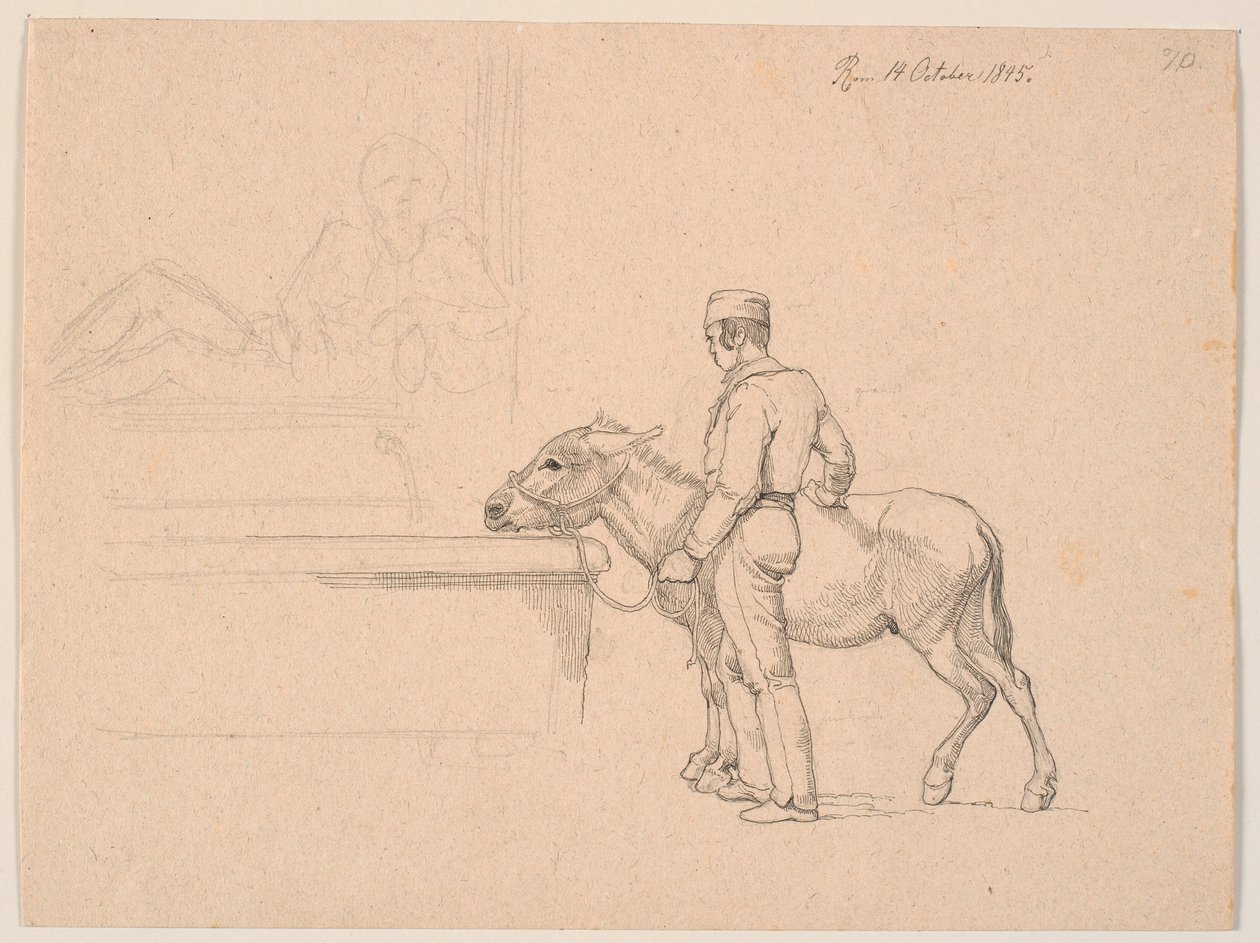 Un homme avec un âne près d