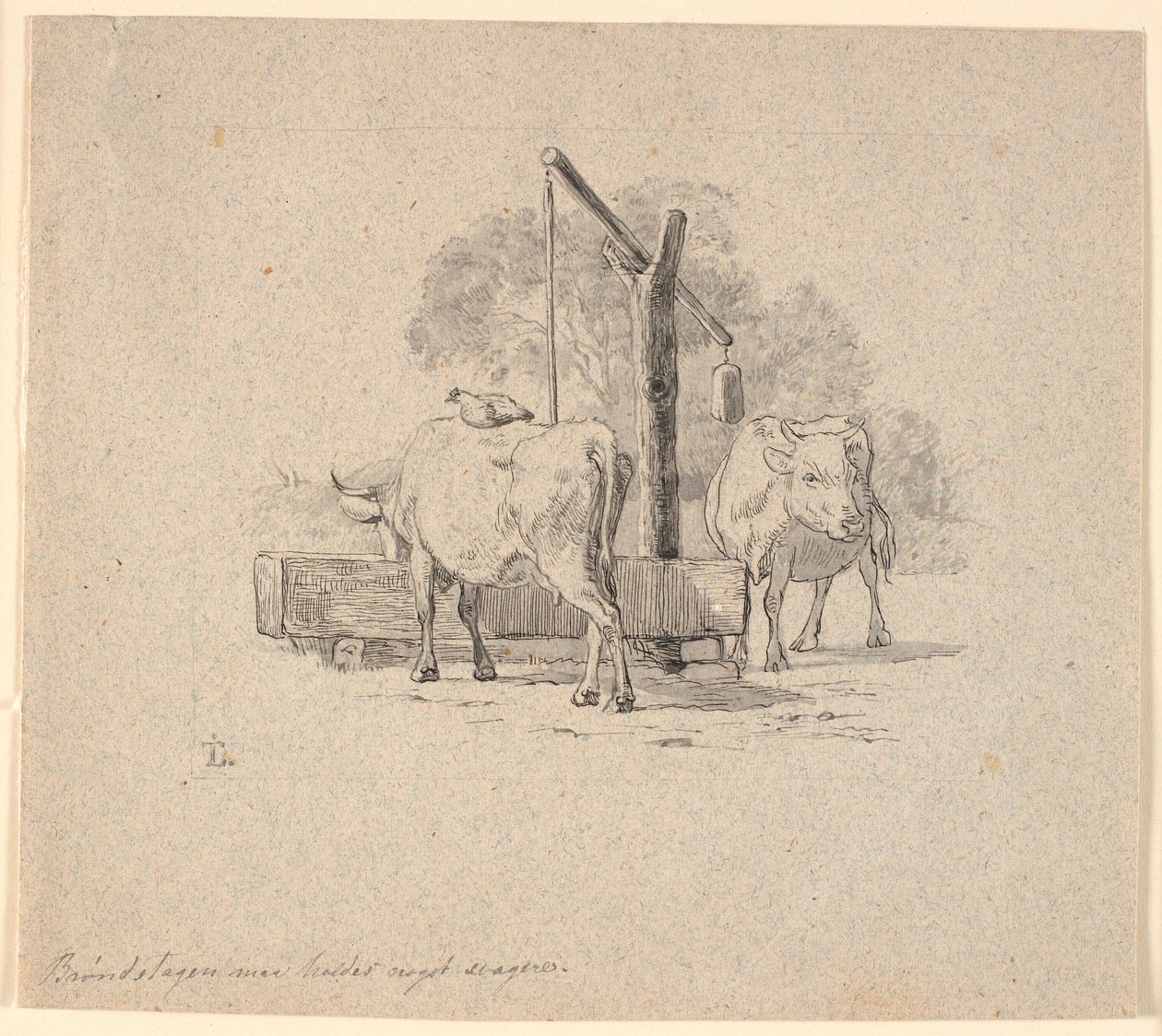 La poule et la vache. Illustration pour "Fables pour enfants" de Kaalund. Voir commentaire du catalogue d