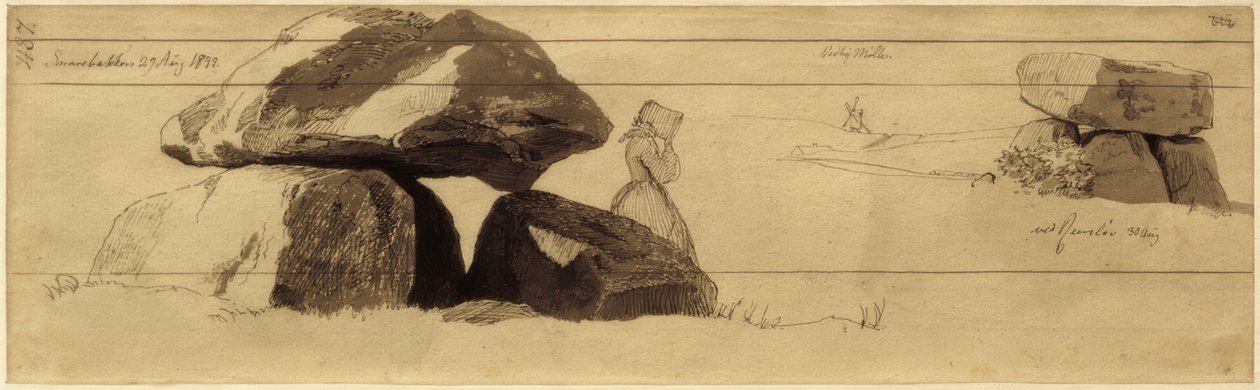 Tumulus sur une colline près de Reerslev - Johan Thomas Lundbye