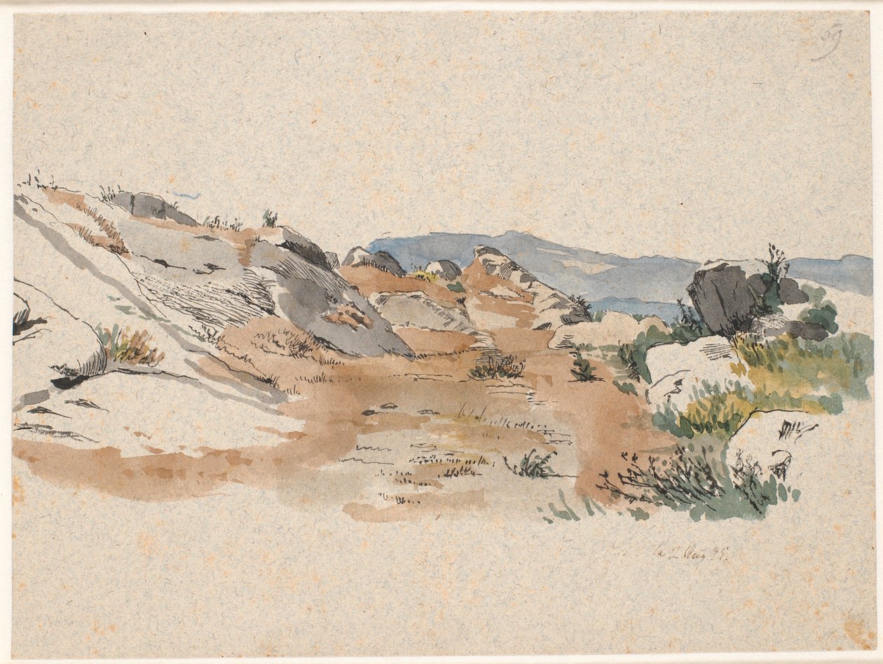 Paysage italien avec blocs de roche - Johan Thomas Lundbye