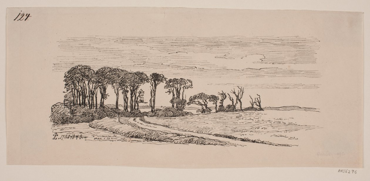 Paysage avec une rangée d