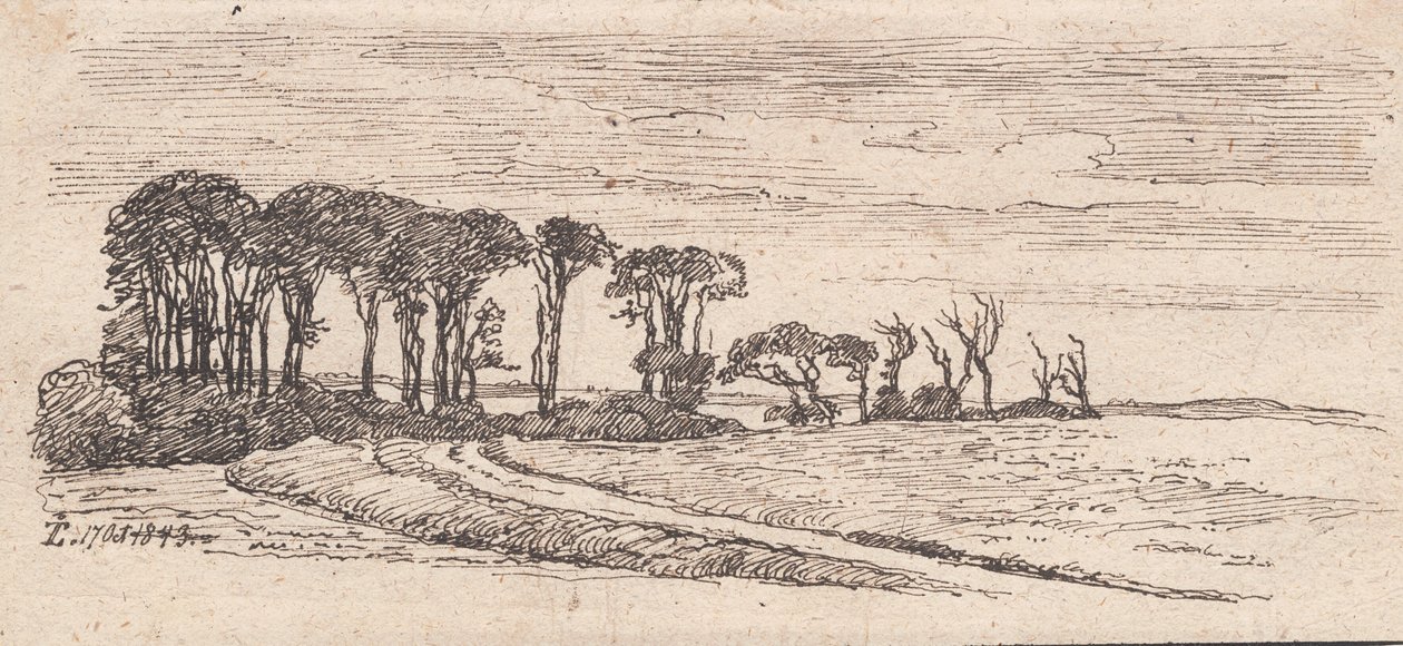 Paysage avec une rangée d