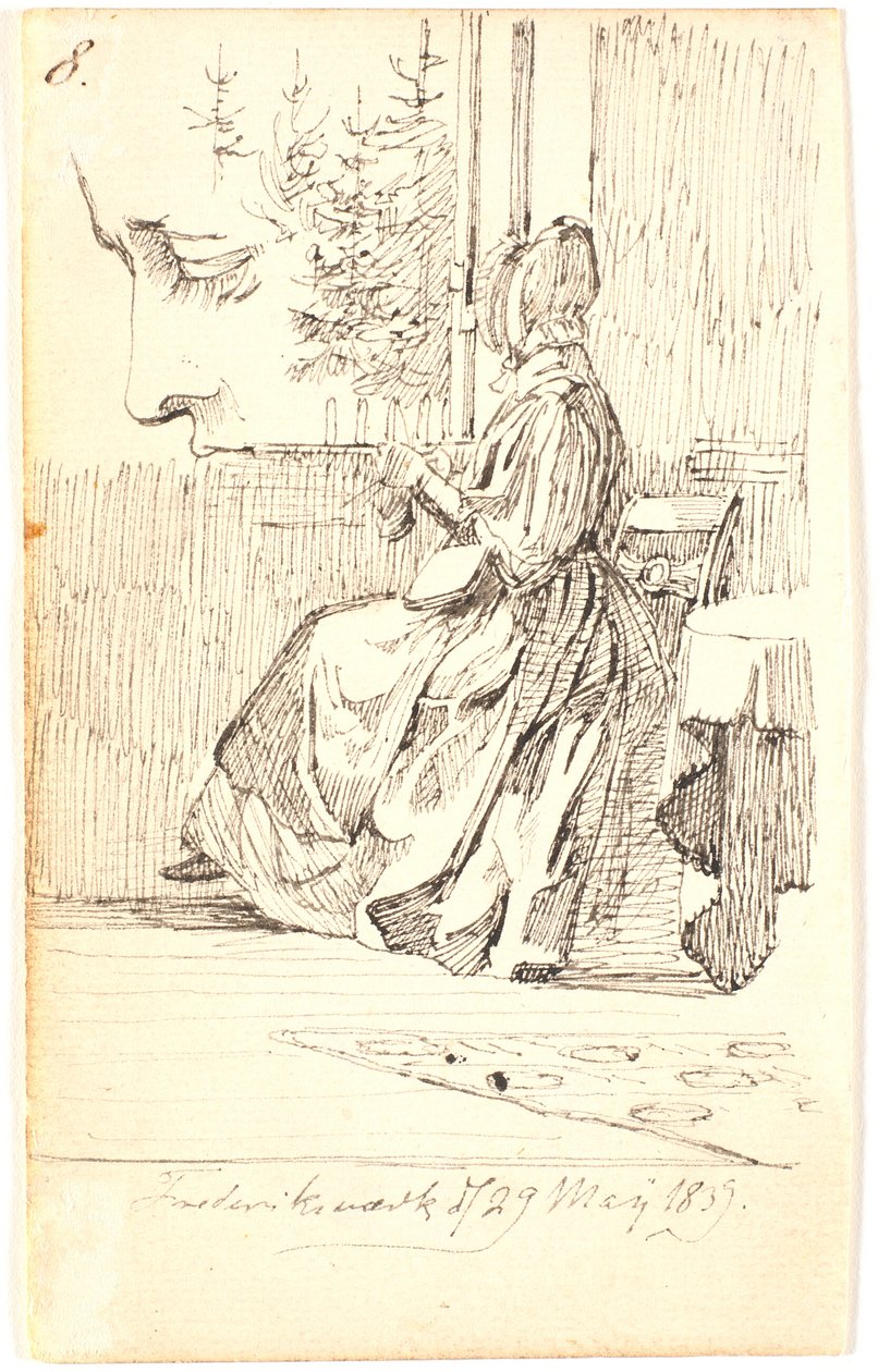 Femme tricotant (la mère de Lundbye ) près d