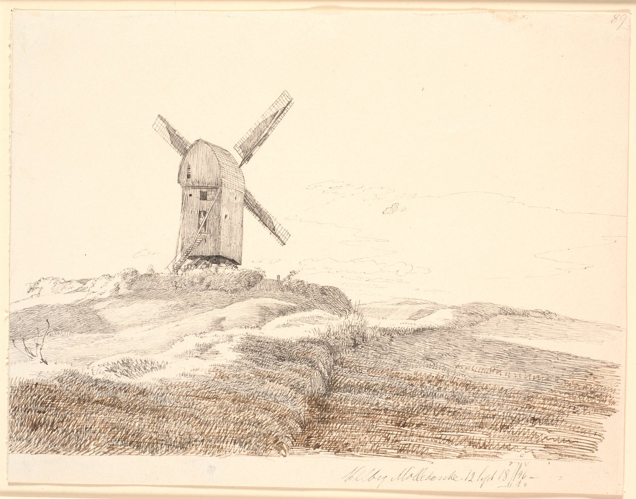 Moulin à stub près de Kalundborg - Johan Thomas Lundbye