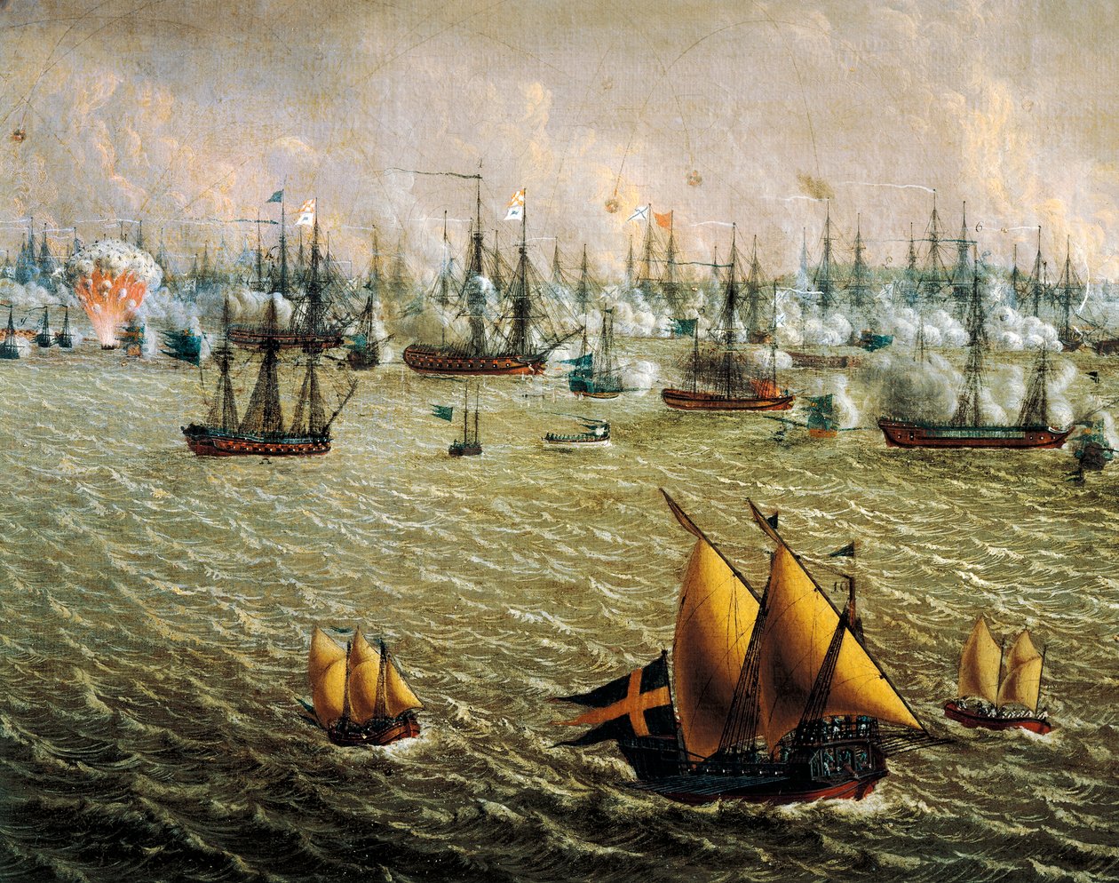 Bataille de Skargard entre les flottes suédoise et russe pour la domination de la Suède sur la Finlande, 10 juillet 1790 - Johan Tietrich Schoultz