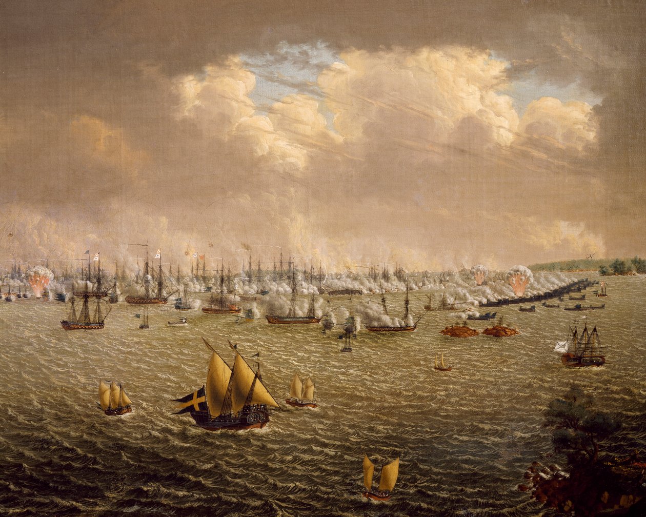 Bataille de Skargard entre les flottes suédoise et russe pour la domination de la Suède sur la Finlande, 10 juillet 1790 - Johan Tietrich Schoultz