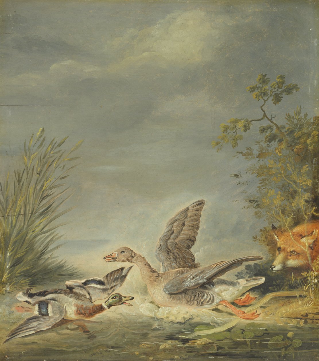 Renard et oiseaux aquatiques - Johann Friedrich August Tischbein