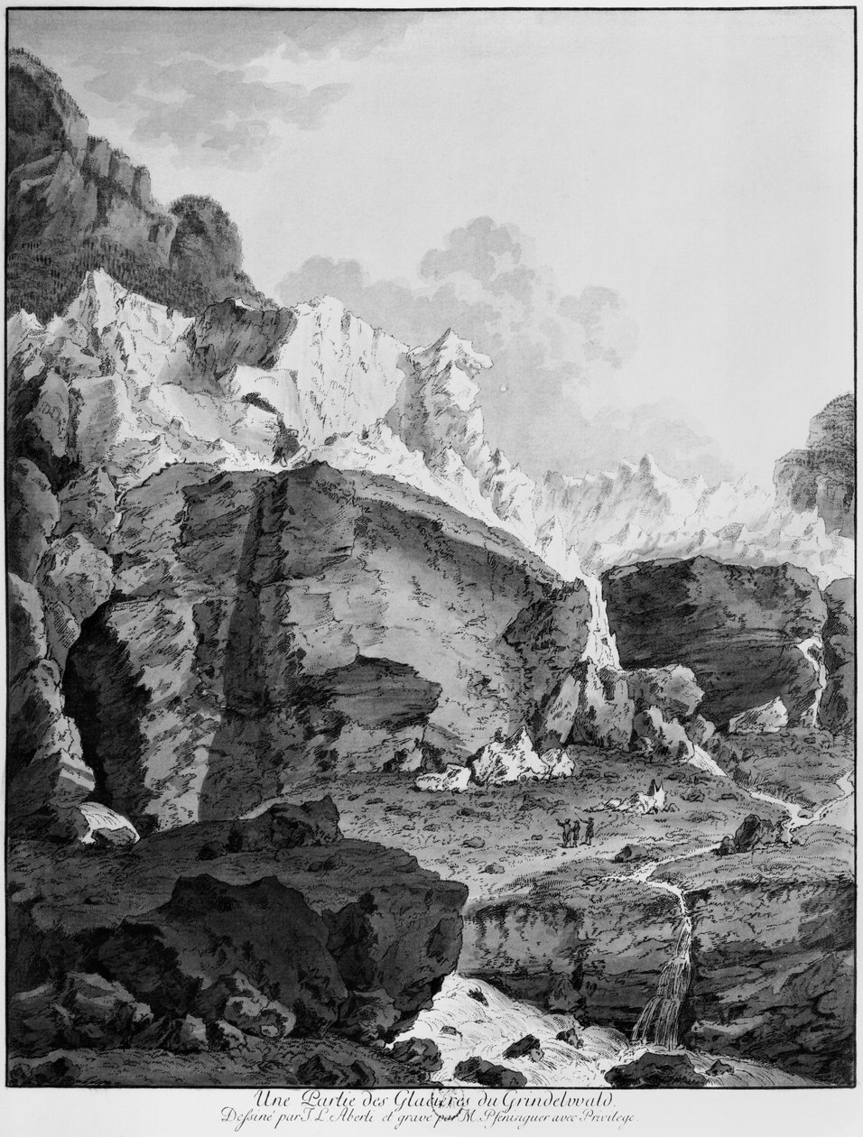 Glaciers de Grindelwald, gravé par Mathias Pfenninger (1739-1813) - Johann Ludwig Aberli