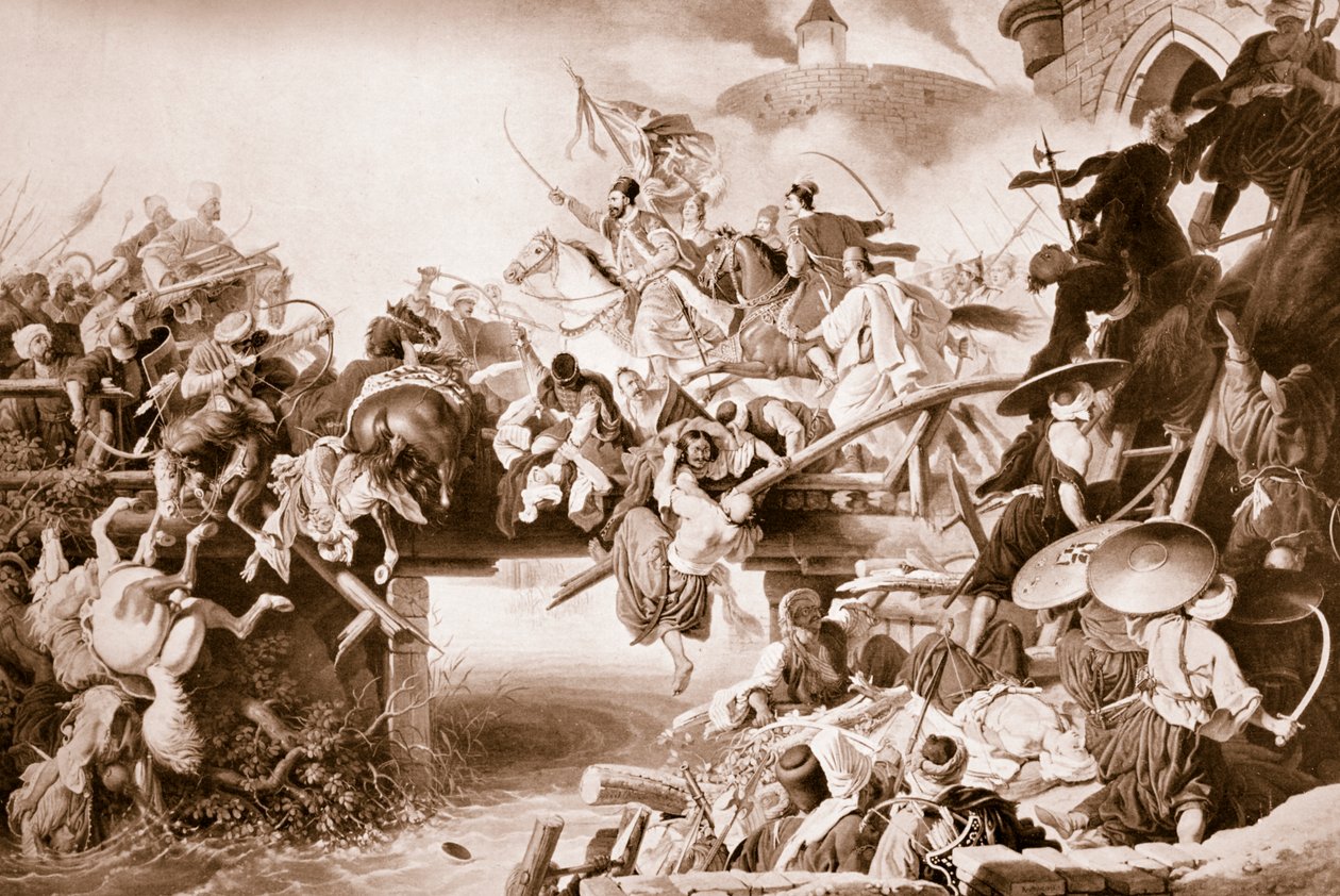 Sortie de Zrinyi lors de la défense de Szigetvar contre les Turcs, 1566, 1825 - Johann Peter Krafft