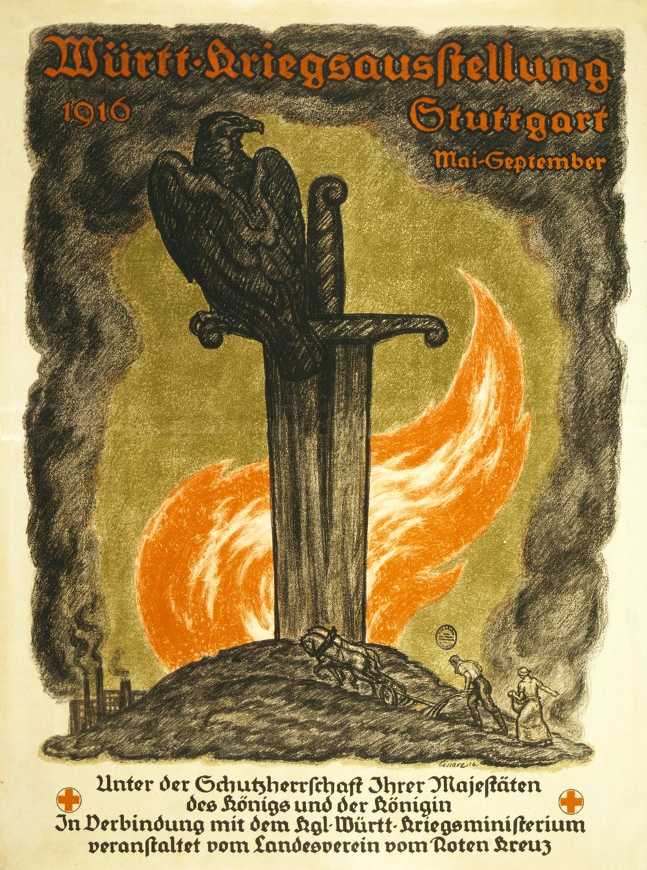 Württ, Kriegsausstellung, 1916 Stuttgart Mai-Septembre, publié à Stuttgart, 1916 - Johann Vincenz Cissarz