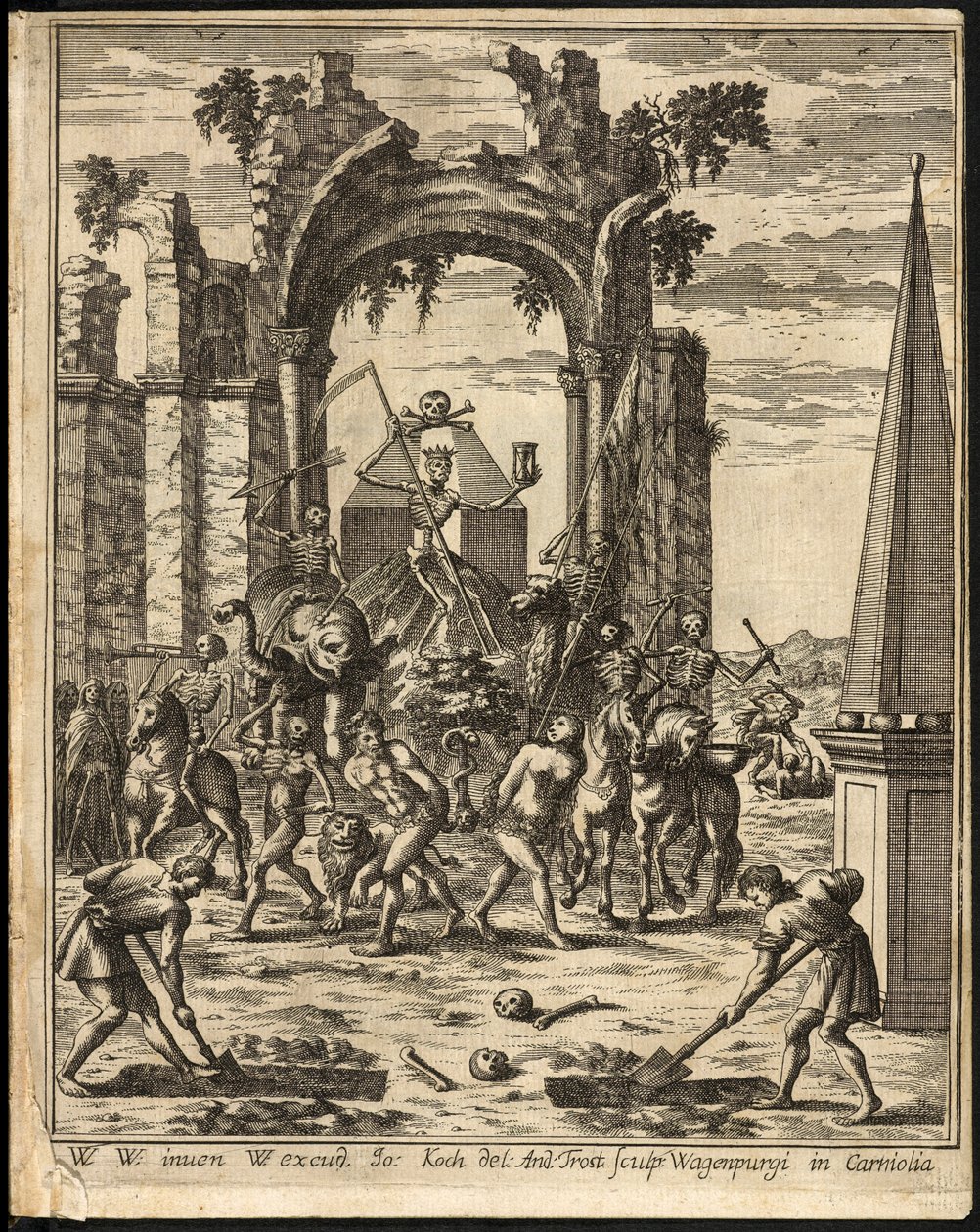 Page de titre de Theatrum mortis humanae tripartitum - Johann Weikhard von Valvasor