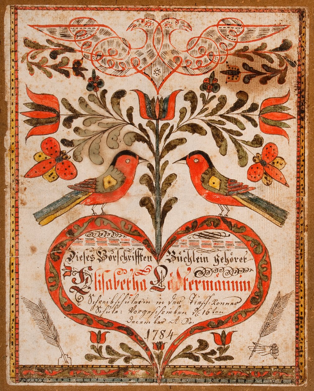 Couverture pour un livre de modèles de copie (Vorschriften-Büchlein) - Johann Adam Eyer