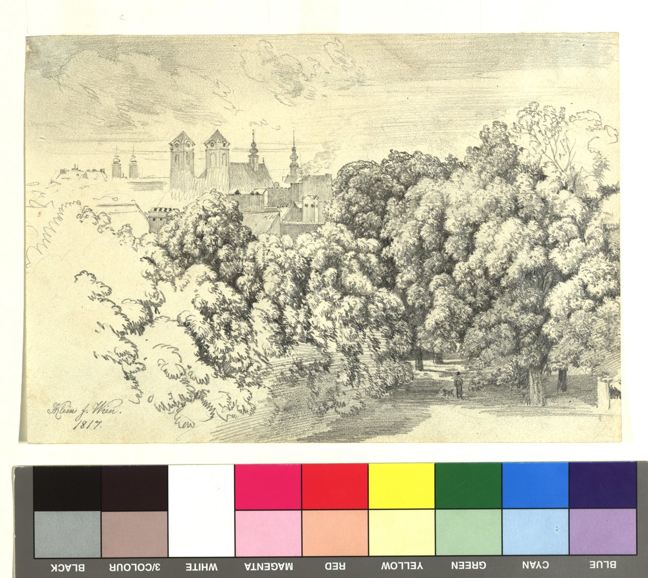 Vue depuis mon ancien logement dans le jardin du comte Chotek à Josefstadt, Vienne - Johann Adam Klein