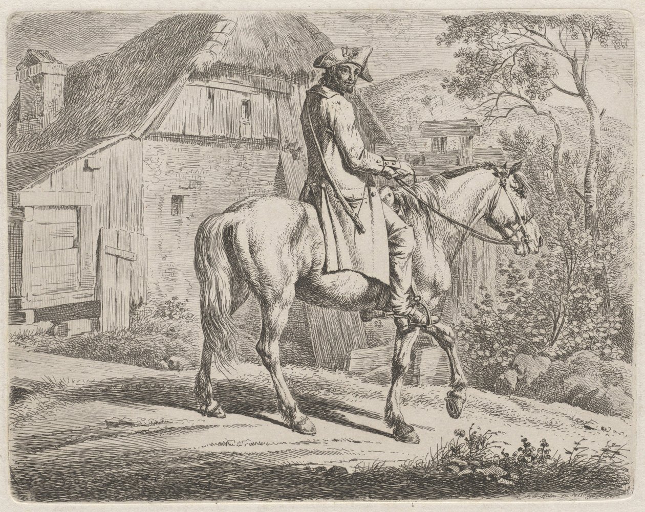 Un négociant en bétail à cheval - Johann Adam Klein