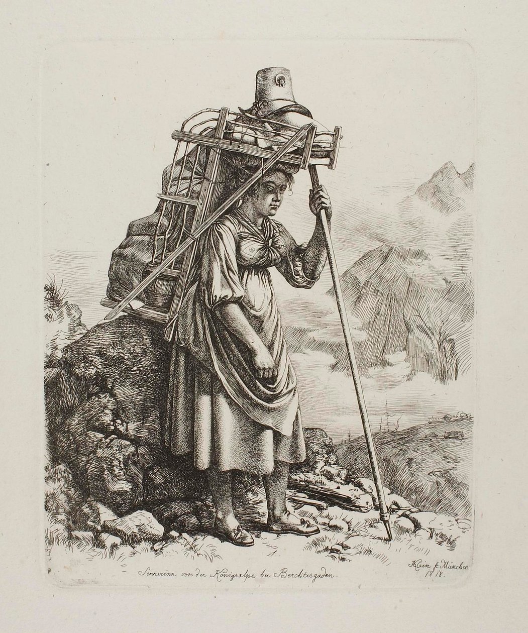 Laide de laiterie dans un « Saeter » de la Königsalpe - Johann Adam Klein
